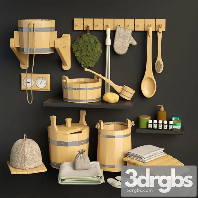 Set For Sauna 3D Model Free