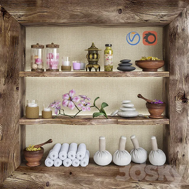 Set for spa and bathroom 1 3DModel