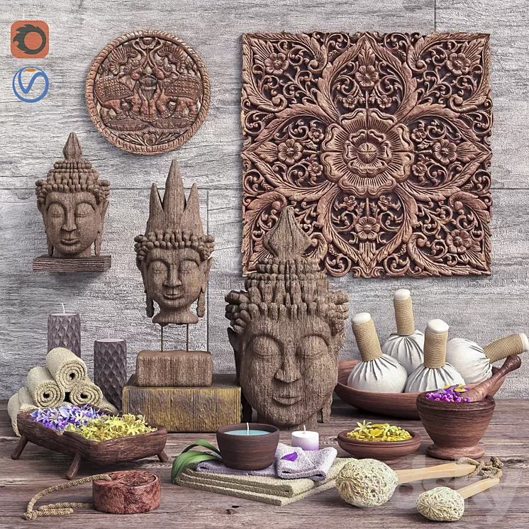 Set for spa and bathroom 2 3D Model