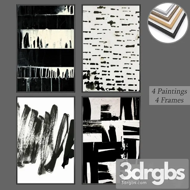 Set from wall paintings no 595 3D Model Download