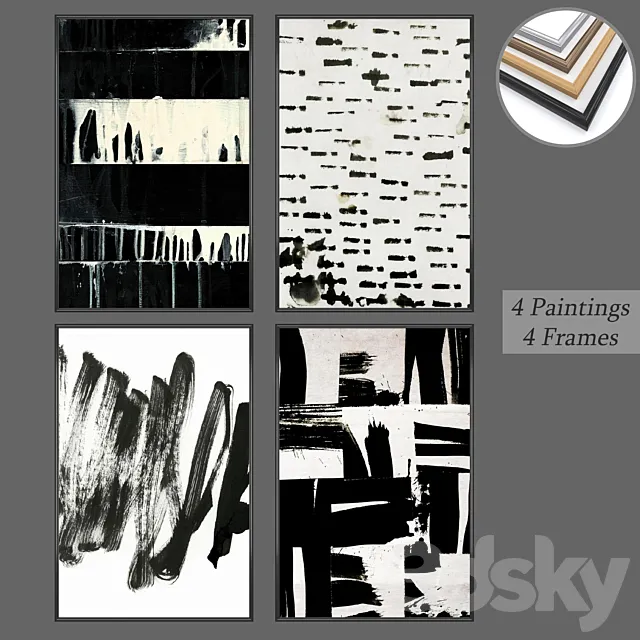 Set from wall paintings No 595 3D Model