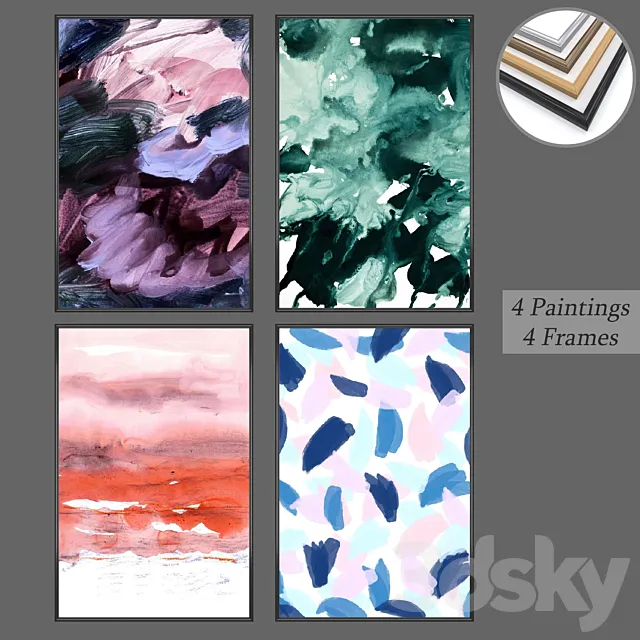 Set from wall paintings No 598 3D Model