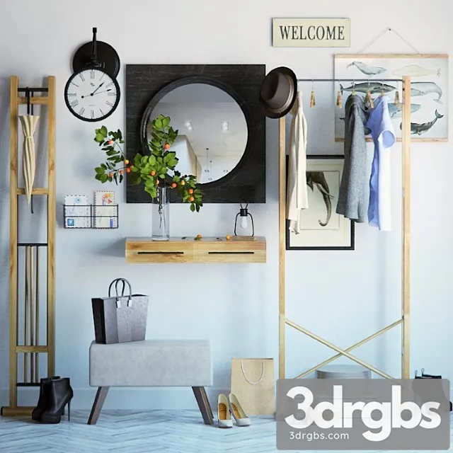 Set In The Hallway 3D Model Free