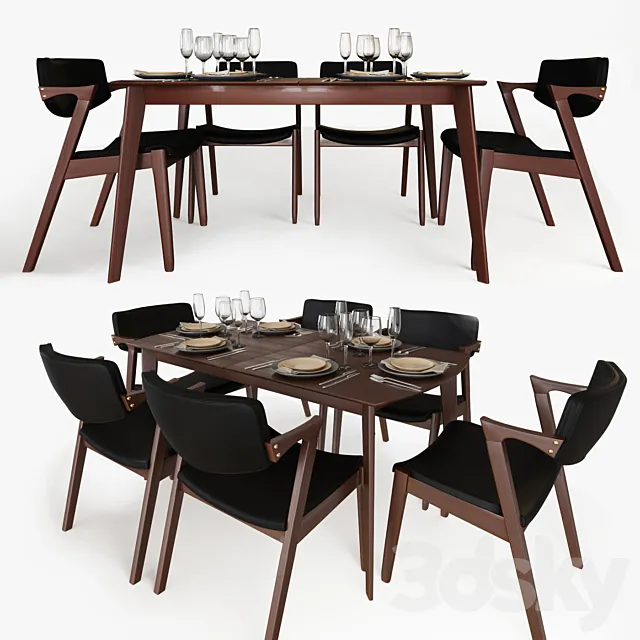 Set Kai Nut Chair 3D Model