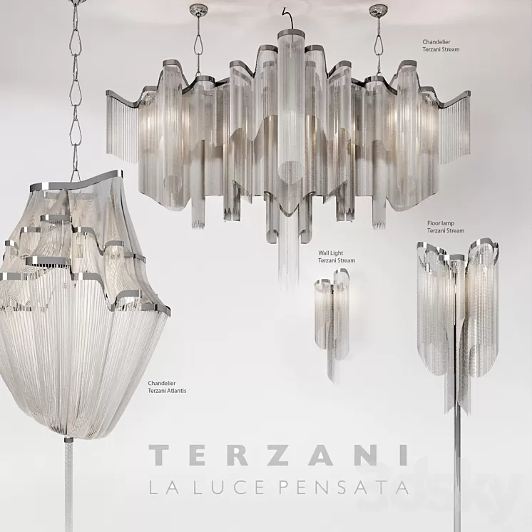 Set lamps Terzani 3D Model Free