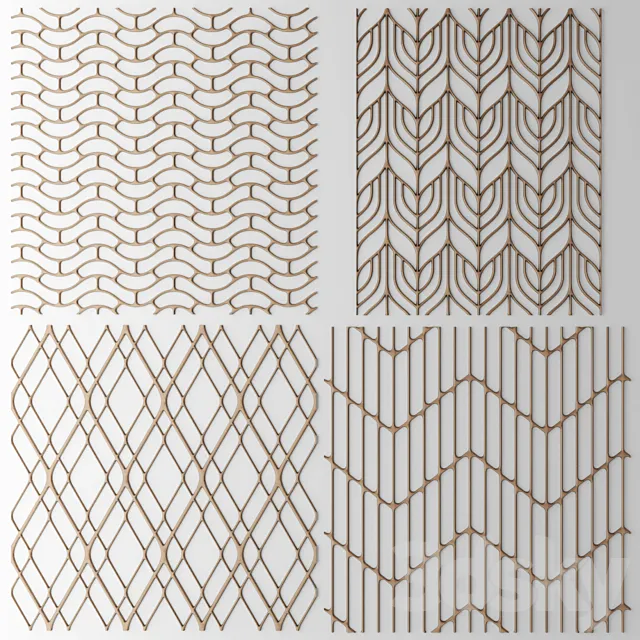 Set. Lattice panel pattern art abstraction decorative interior wall decor Free Download