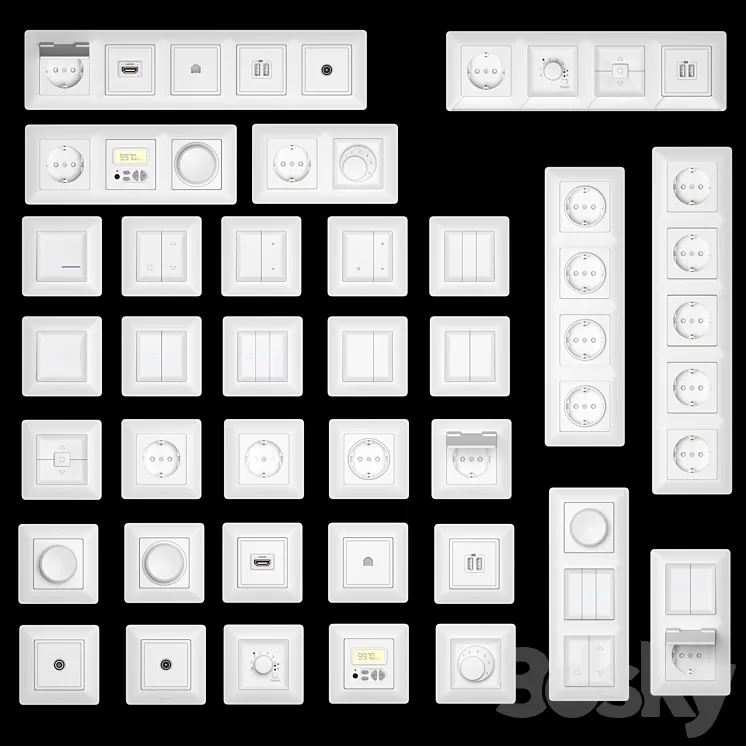 Set Legrand Valena Life (4 collor) 3D Model