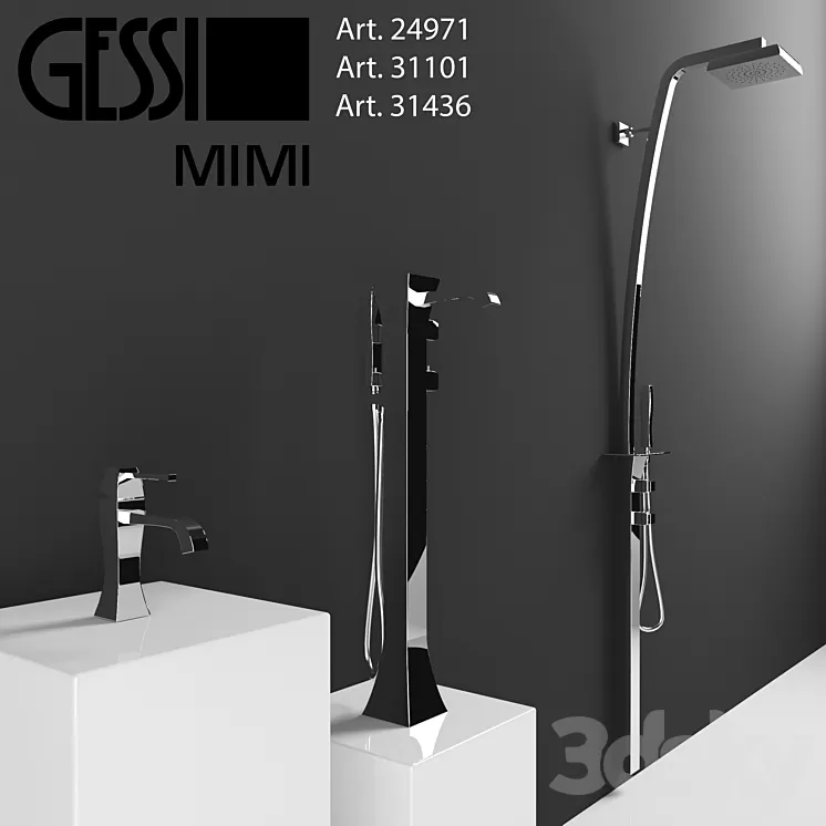 Set mixer Gessi MIMI 3D Model