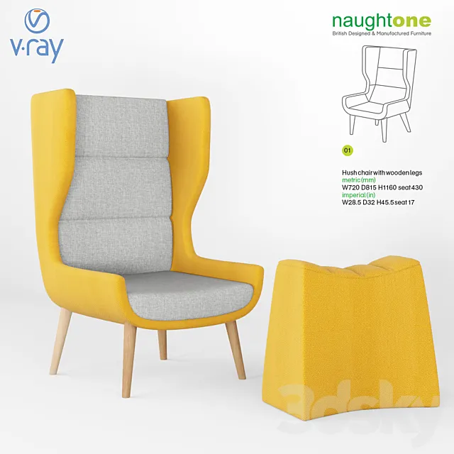 SET Naughtone: hush chair pinch stool 3D Model
