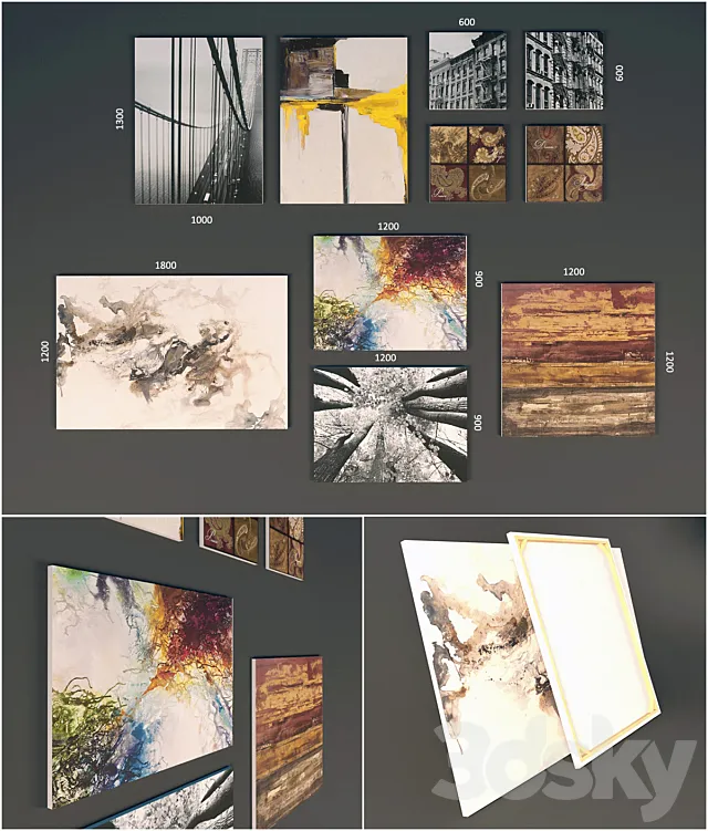 Set of 2 pictures 3D Model