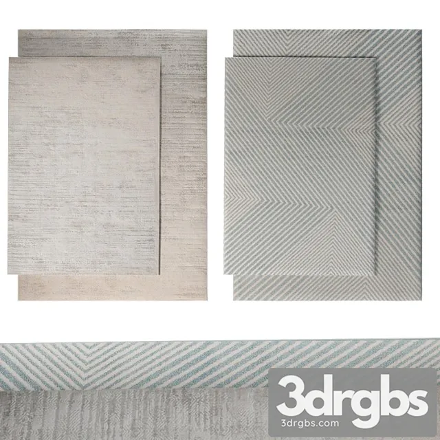 Set of 4 Carpets From Luzon and Pembroke Cross Series Luxdeco 3D Model Free