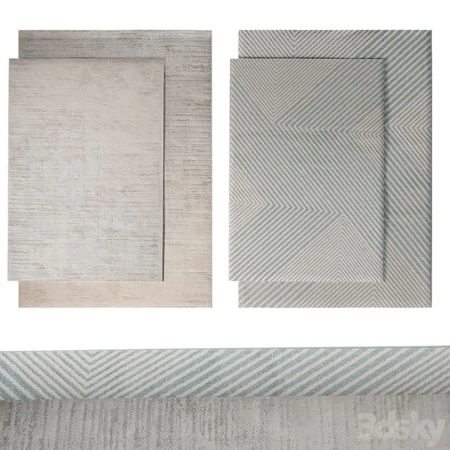 Set of 4 rugs from luxdeco Luzon and Pembroke Cross series 3D Model