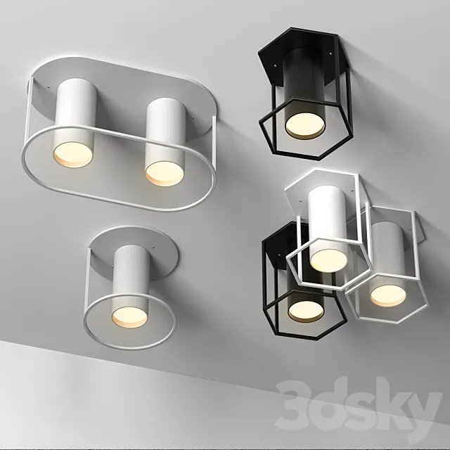 Set of 4 spot ceiling lamps by FILD Architonic 3DModel