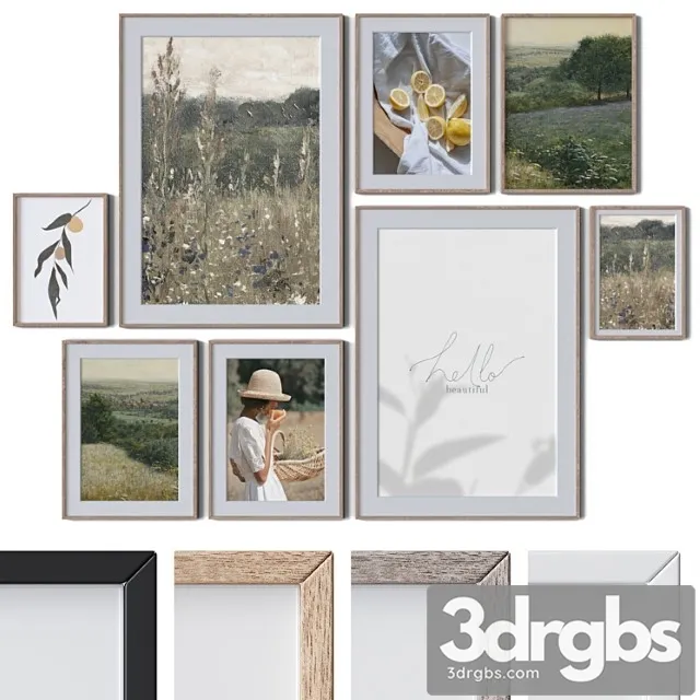 Set Of 8 Wall Paintings 2590 3D Model Free