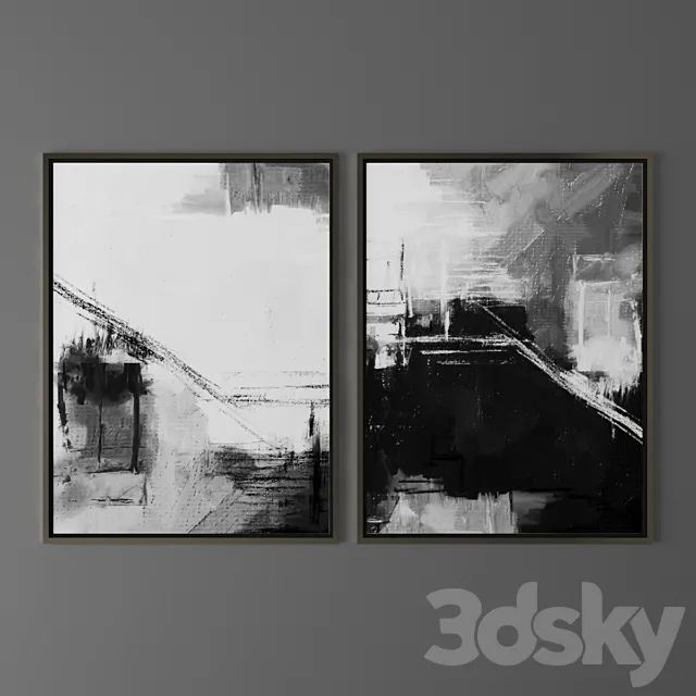 Set of abstract paintings 50 3D Model