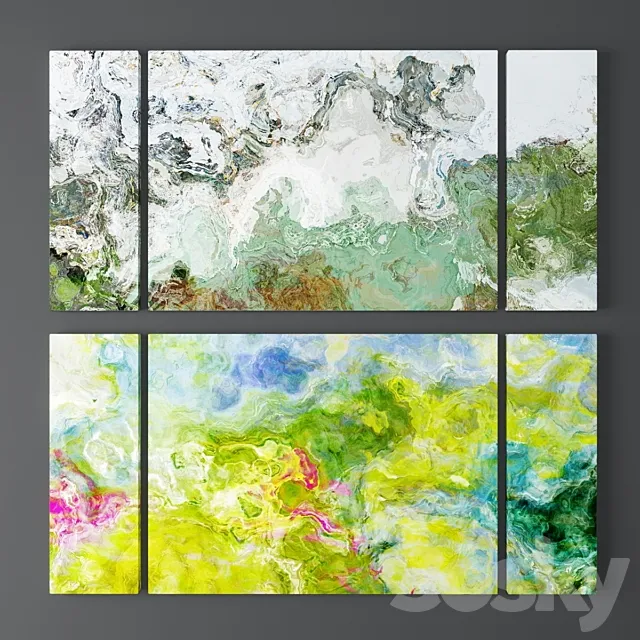Set of abstract paintings from FinnellFineArt 3D Model
