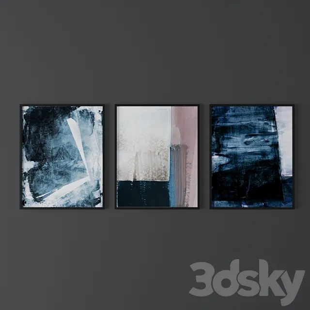 Set of abstract prints from MinimalInstant 6 3D Model