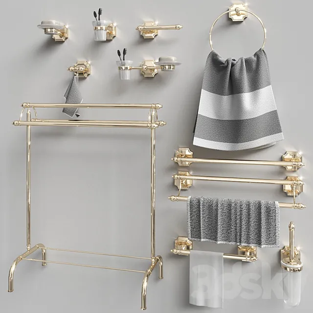 Set of accessories for the bathroom Berkley Gold Gaiamobili Free Download