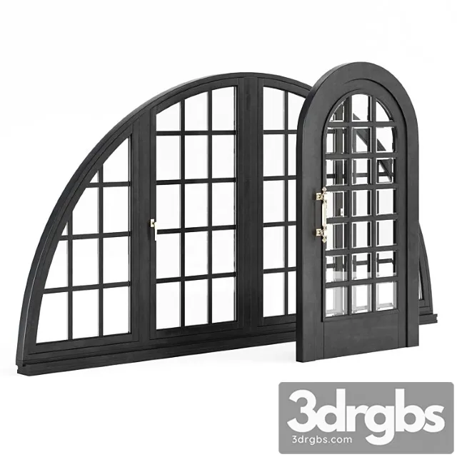 Set of arched doors and windows 3D Model Free