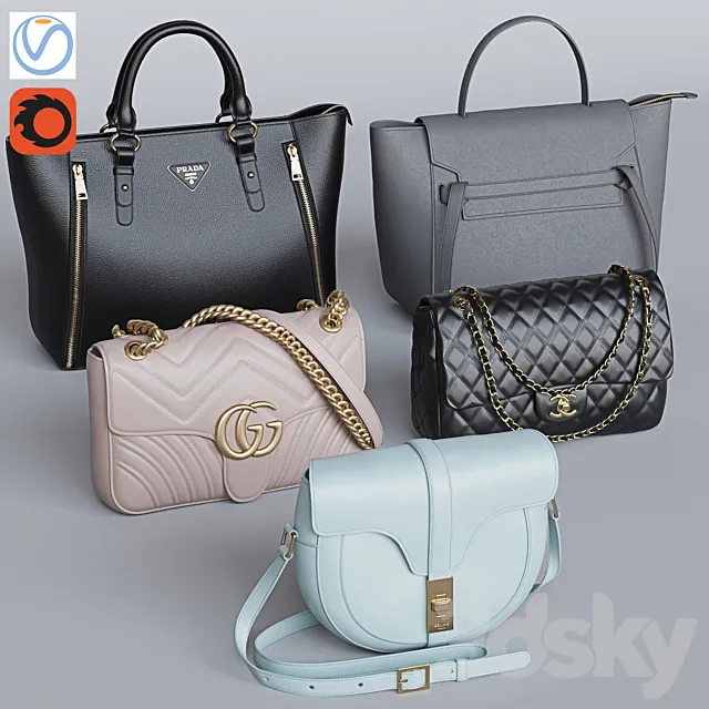 Set of bags 2 3DModel
