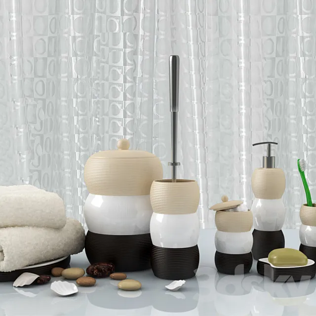 Set of bathroom accessories Sierra 3D Model