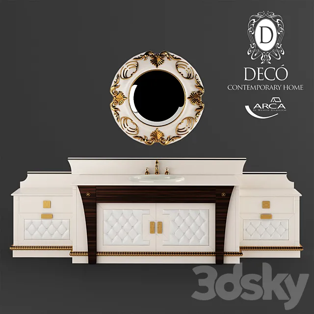 Set of bathroom furniture Arca Champagne 3DModel