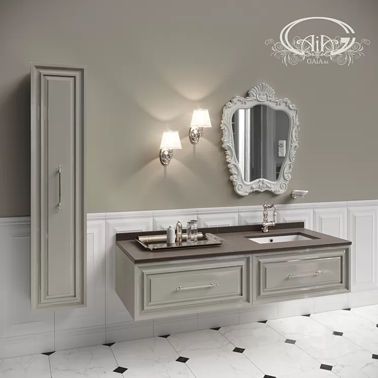 Set of bathroom furniture Gaia # 1 3D Model
