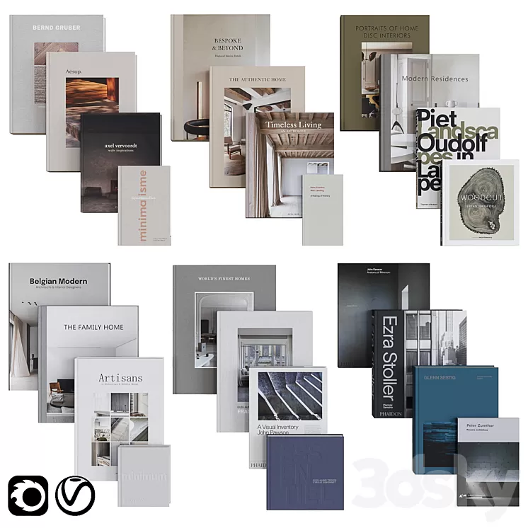 Set of Books 01 3D Model Free