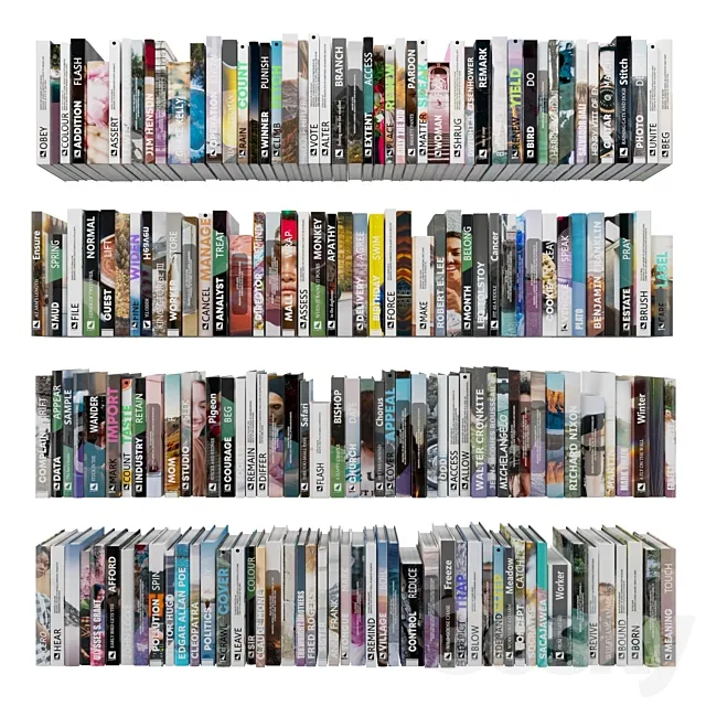 Set of books color - 7-01 3D Model