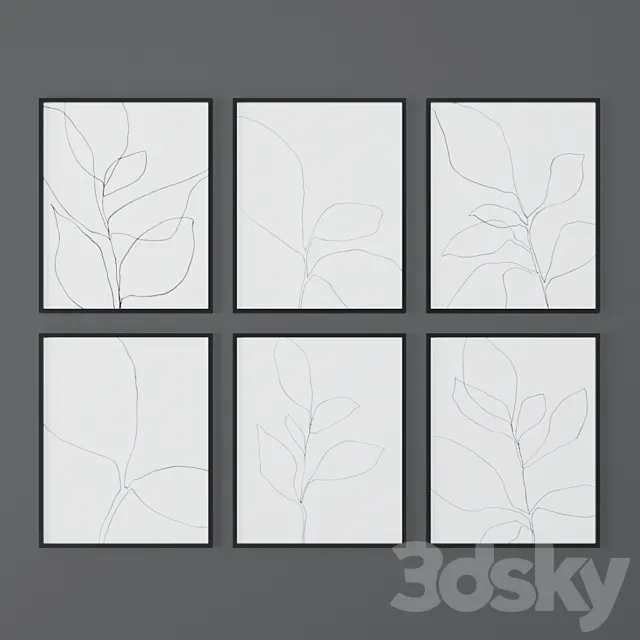 Set of Botanical Posters from MinimalInstant. 3D Model