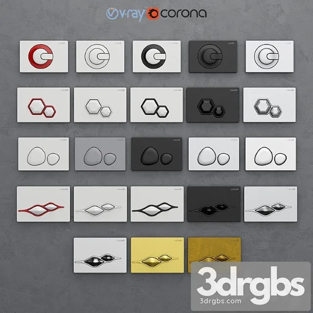 Set of Buttons for Installing Creavit 1 3D Model Free