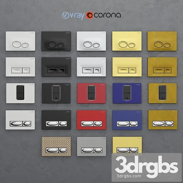 Set of Buttons for Installing Creavit 2 3D Model Free