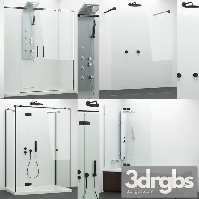 Set of Cabins Radaway Grohe 4 3D Model Free