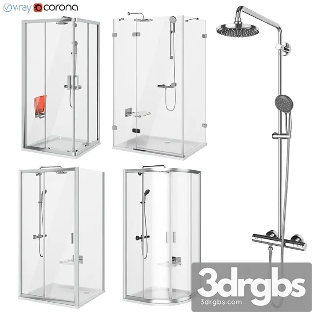 Set of Cabins Ravak Set 63 3D Model Free