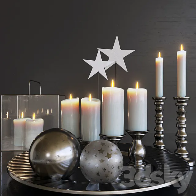 Set of candles. Candle 3DModel