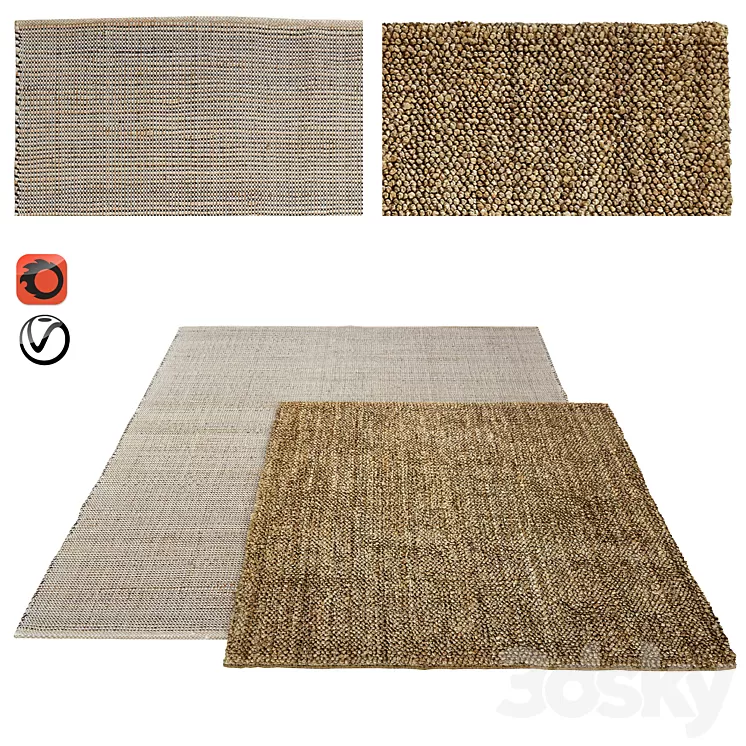 Set of carpets ZARA HOME part 4 3D Model