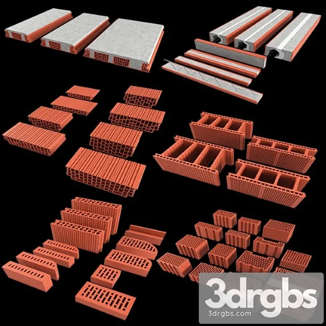 Set of Ceramic Blocks Phoroterm 3D Model Download