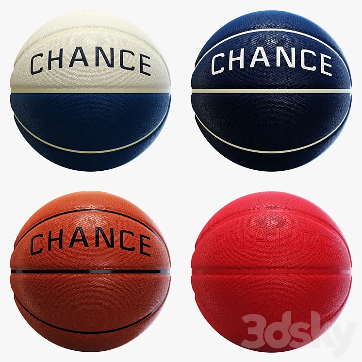 Set of chanse basketballs 3D Model Free