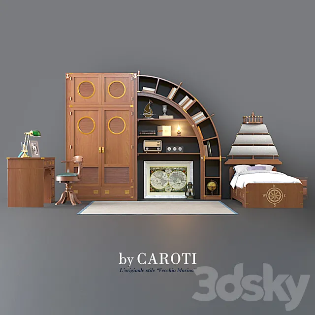 Set of children's furniture Caroti Play 3D Model