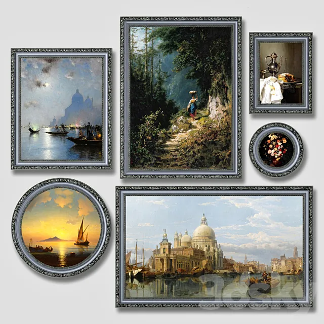Set of classic paintings 3DModel