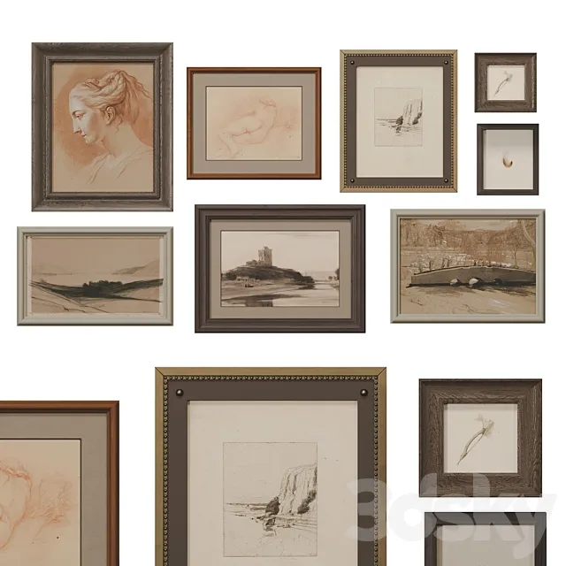 Set of classic paintings 46 3D Model