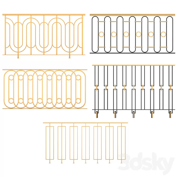 Set of classic railings