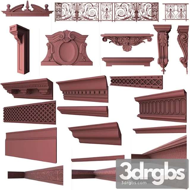 Set Of Classical Elements 3D Model Free