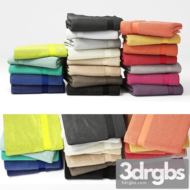 Set of Colorful Towels 2 3D Model Free