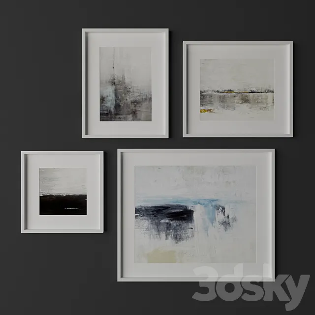 Set of contemporary art 15 3D Model