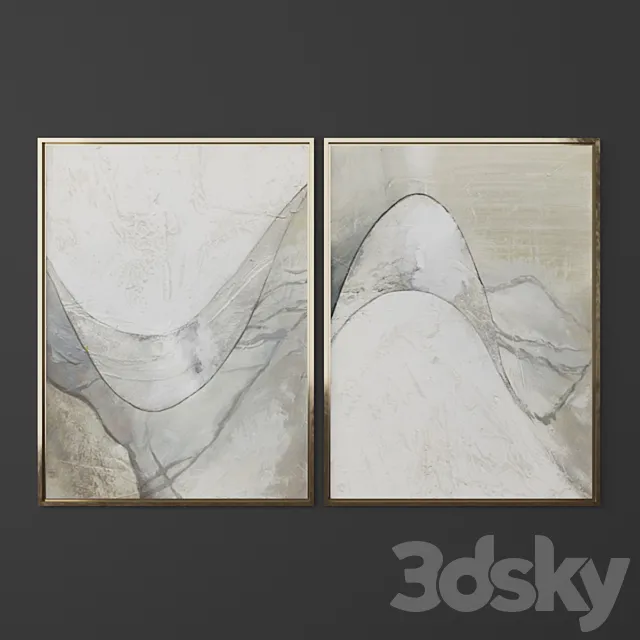 Set of contemporary art 19 3D Model