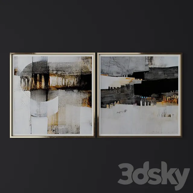 Set of contemporary art 24 3D Model