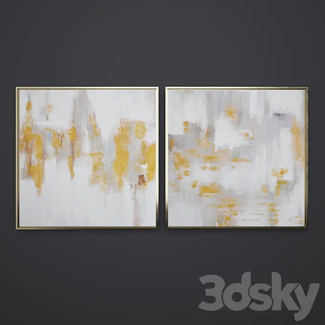 Set of contemporary art 34 3D Model