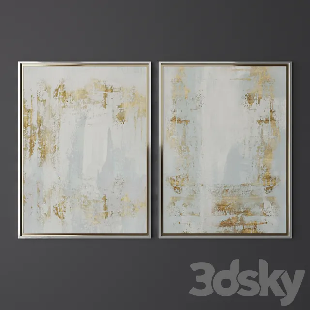 Set of contemporary art 7 3D Model