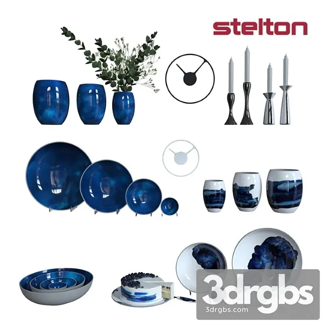 Set of cookware stelton stockholm and cake 3D Model Free